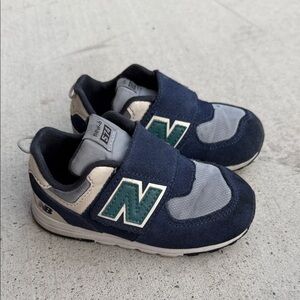 New Balance 574 Toddler Navy and Green Sneakers